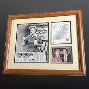 Vintage I Love Lucy Lucille Ball Desi Arnaz Vitameatavegamin Double Matt Frame